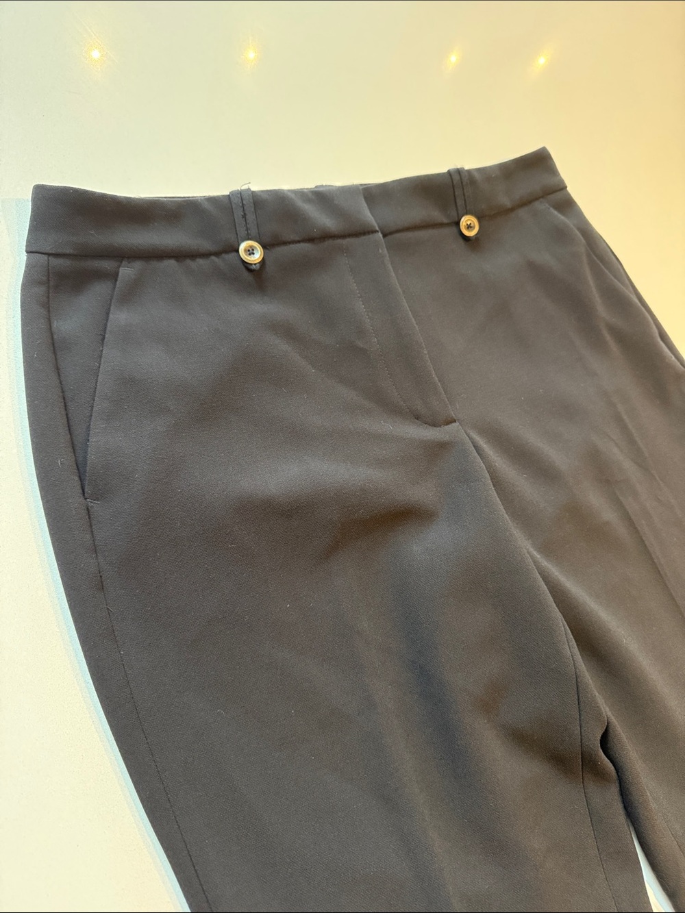 🆕 White House Black Market The Slim Ankle Button-Cuff Pants, Black, Size 10R - Picture 3 of 12